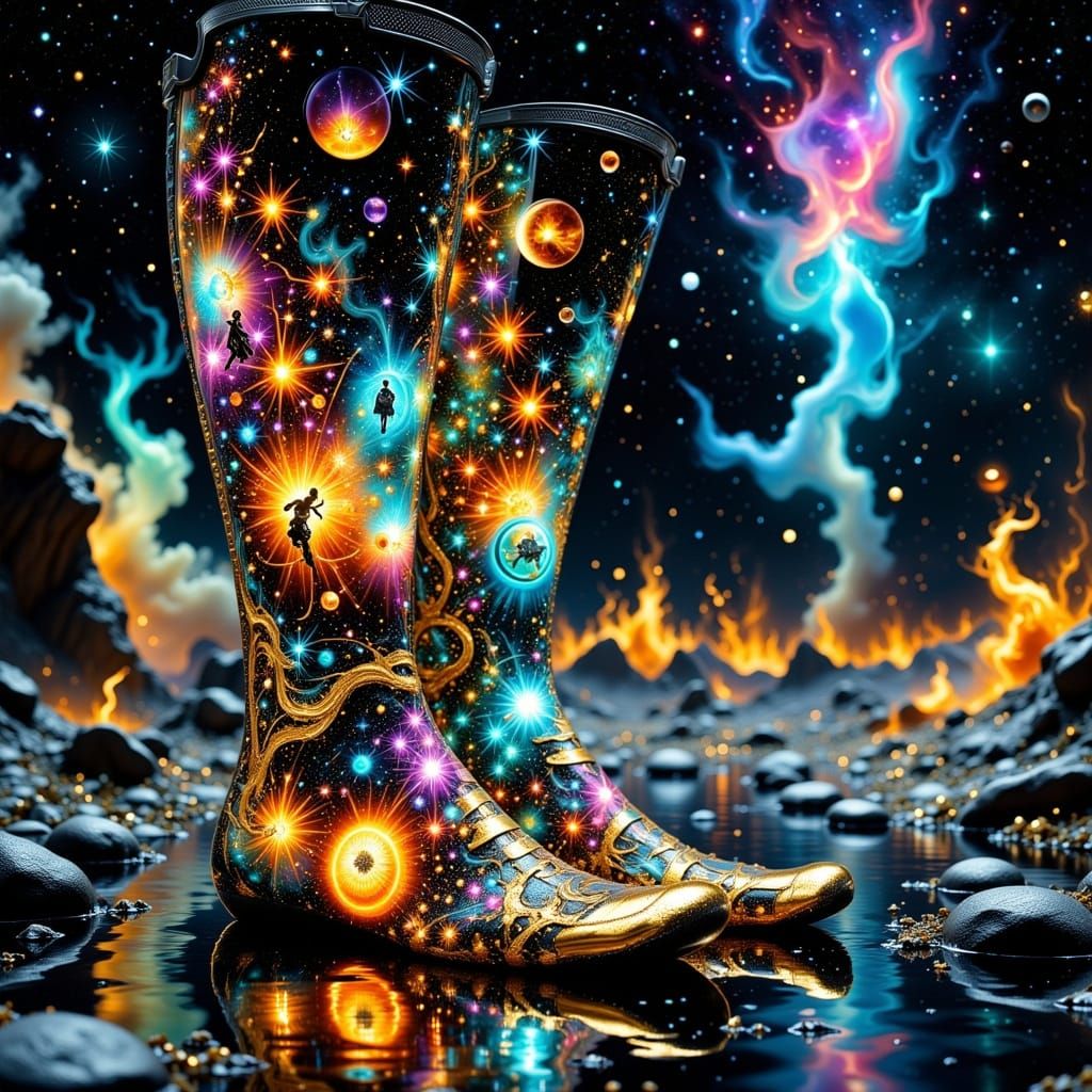 Retro Sci-Fi Movie Poster Socks in Cyberpunk Style