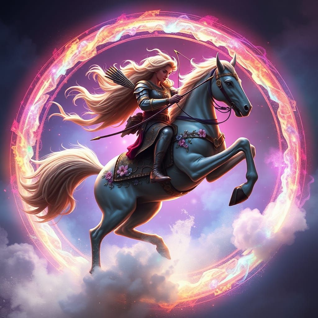 Mythical Centaur Gallops from Enchanted Misty Circle