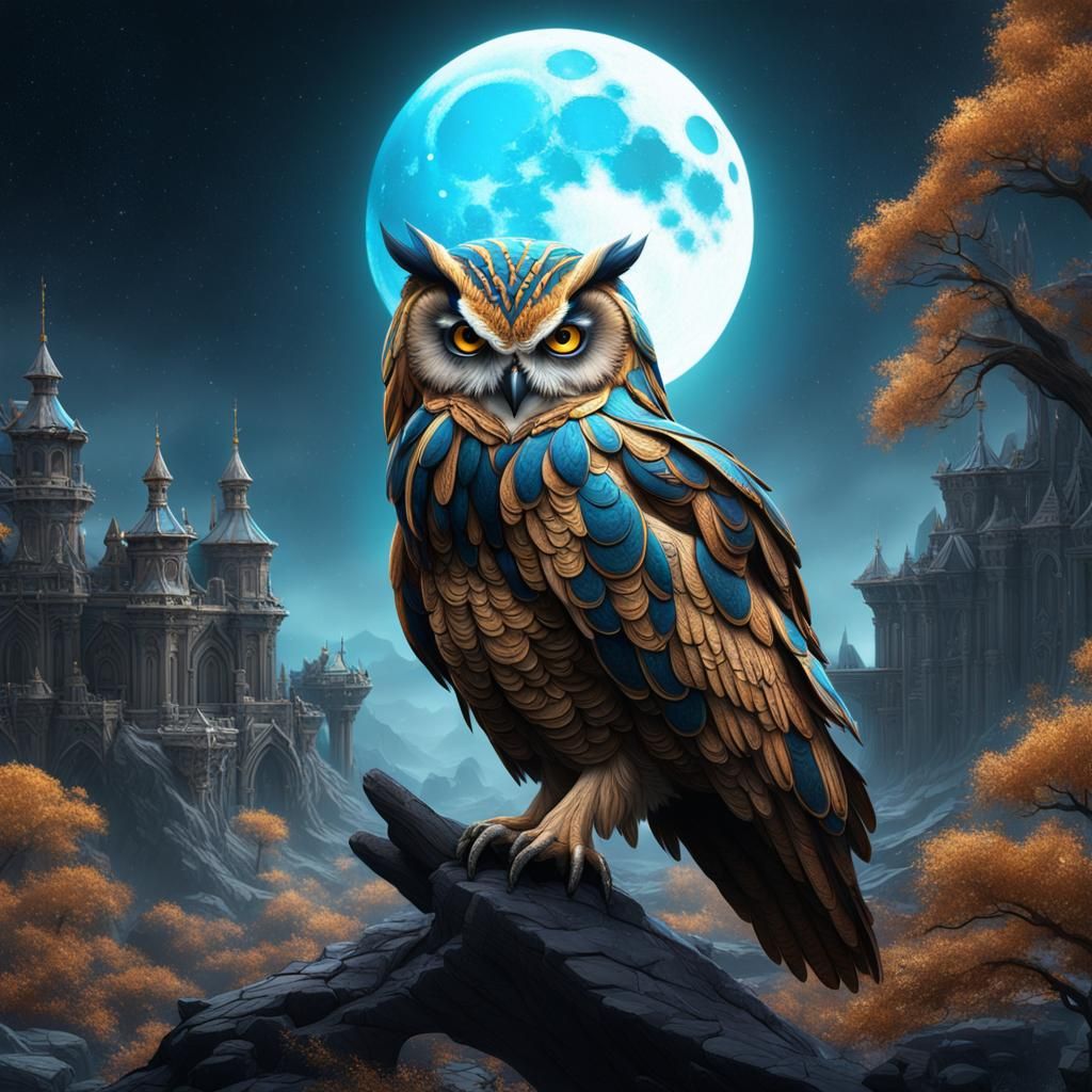 Moonlit Owl of Fantasy