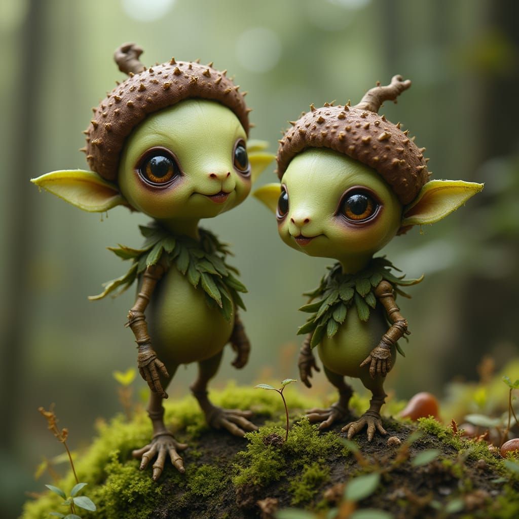 Whimsical Forest Dwellers in Cyberpunk Style
