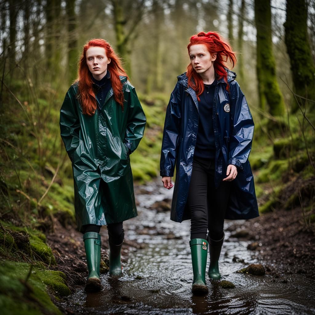 Redhead Wandering Woodland Path with a Carefree Attitude