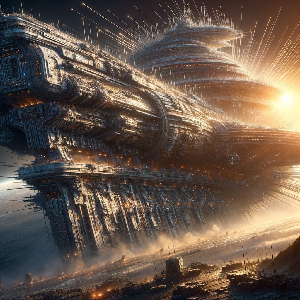 Epic Photorealistic Planet Destroyer Dreadnought in Cinemati...