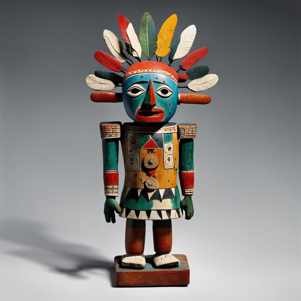 Surreal Kachina Doll Sings at Dawn in Marc Chagall's Style