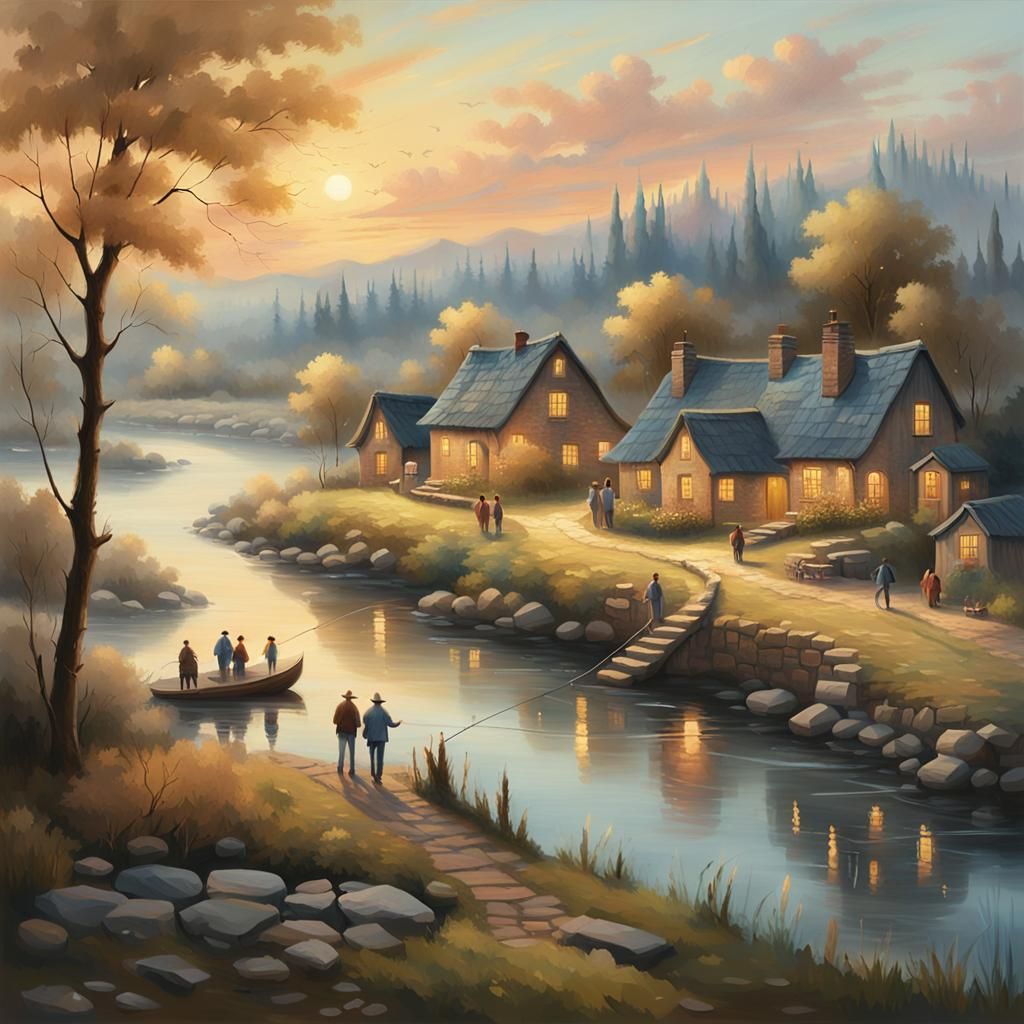 Ethereal Riverscape in Soft Focus, Inspired by Ethereal Oil....