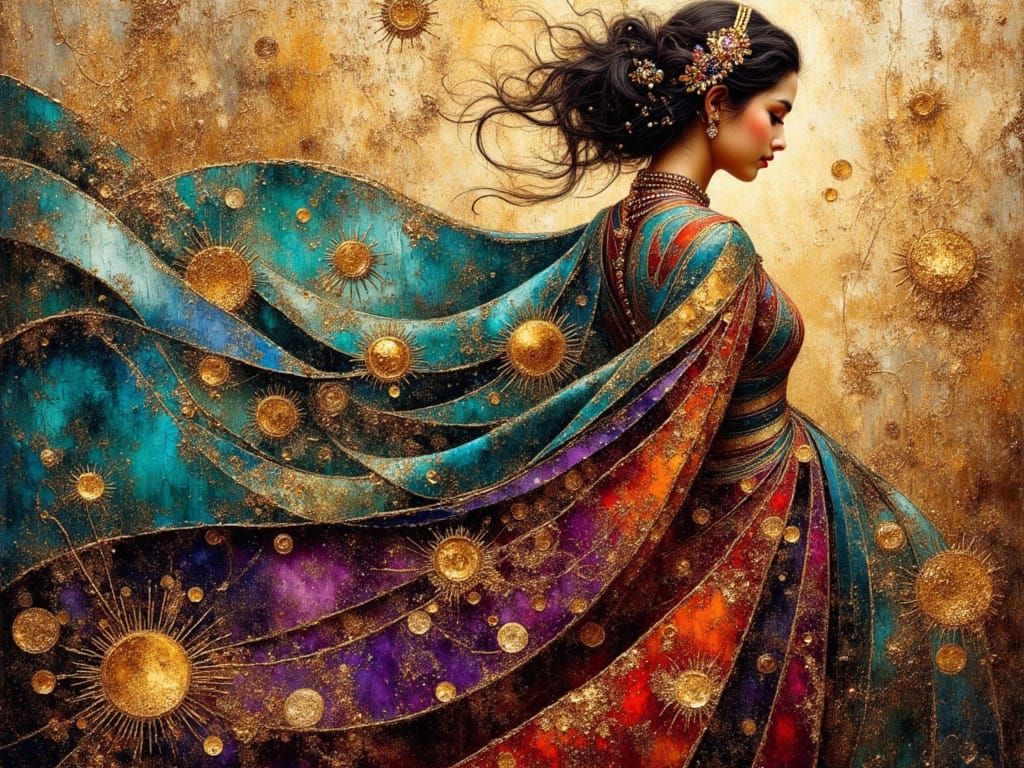 Peruvian Princess with Condors and Inca Symbols