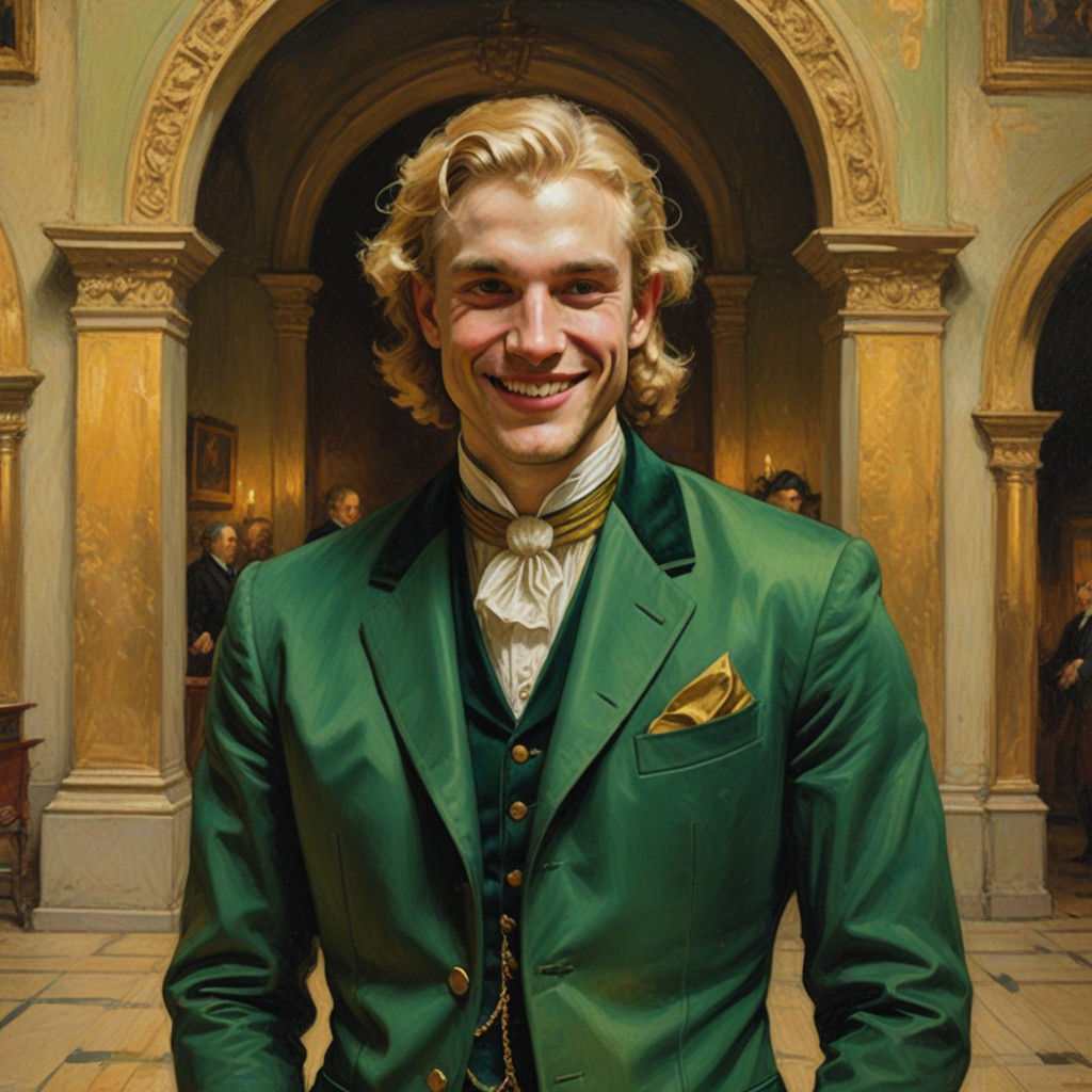 Elegant Young Noble with Golden Smile