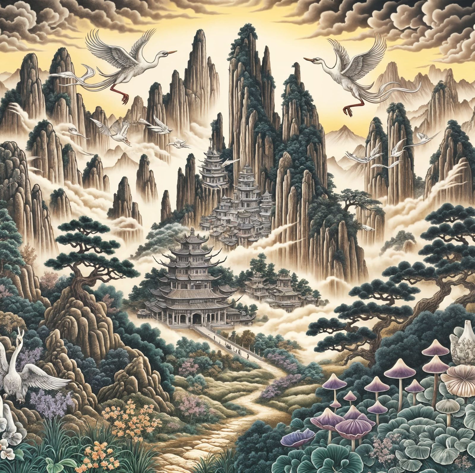 Taiwanese Ink Painting: Spirit Mountain Monastery