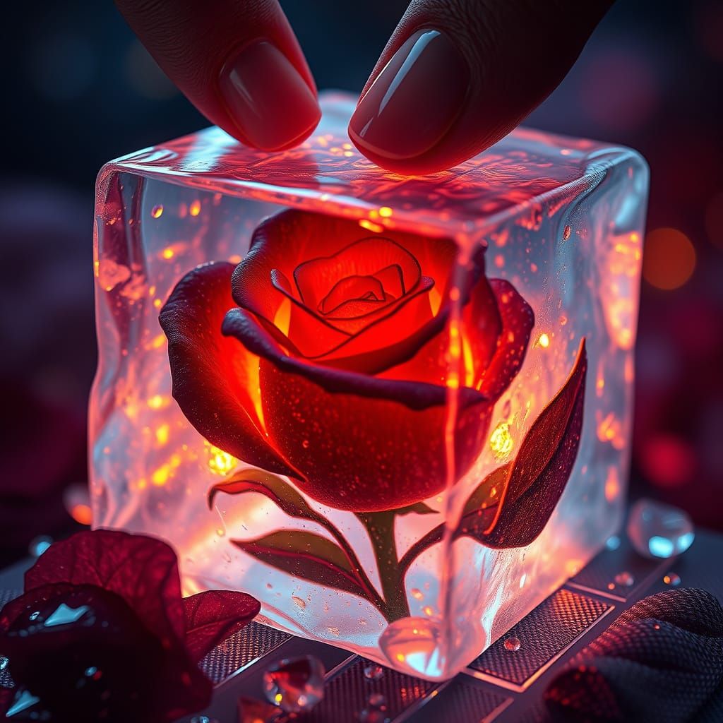 Ethereal Rose in Crystal Ice