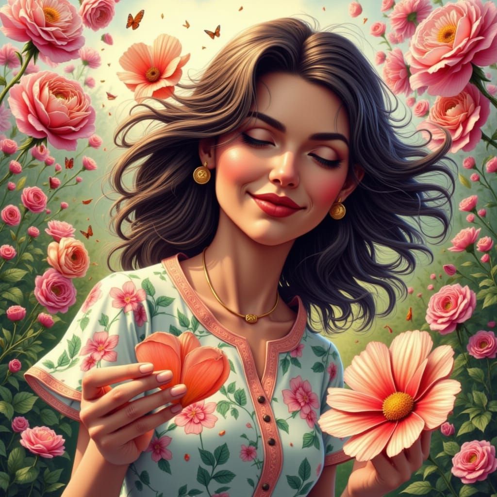 Enigmatic Heart: A Hyperrealistic Portrait of a Woman