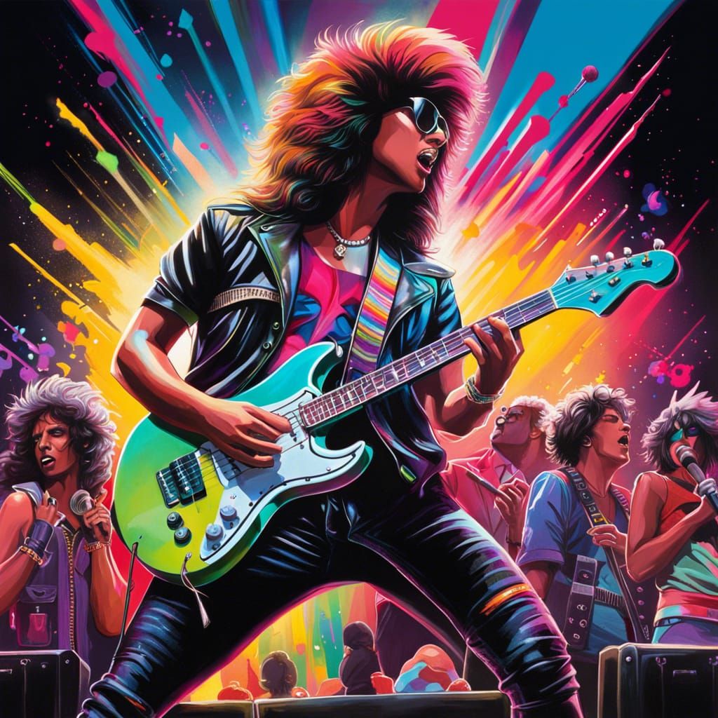 Electric Dreams: Hyperrealistic 80's Rock Concert