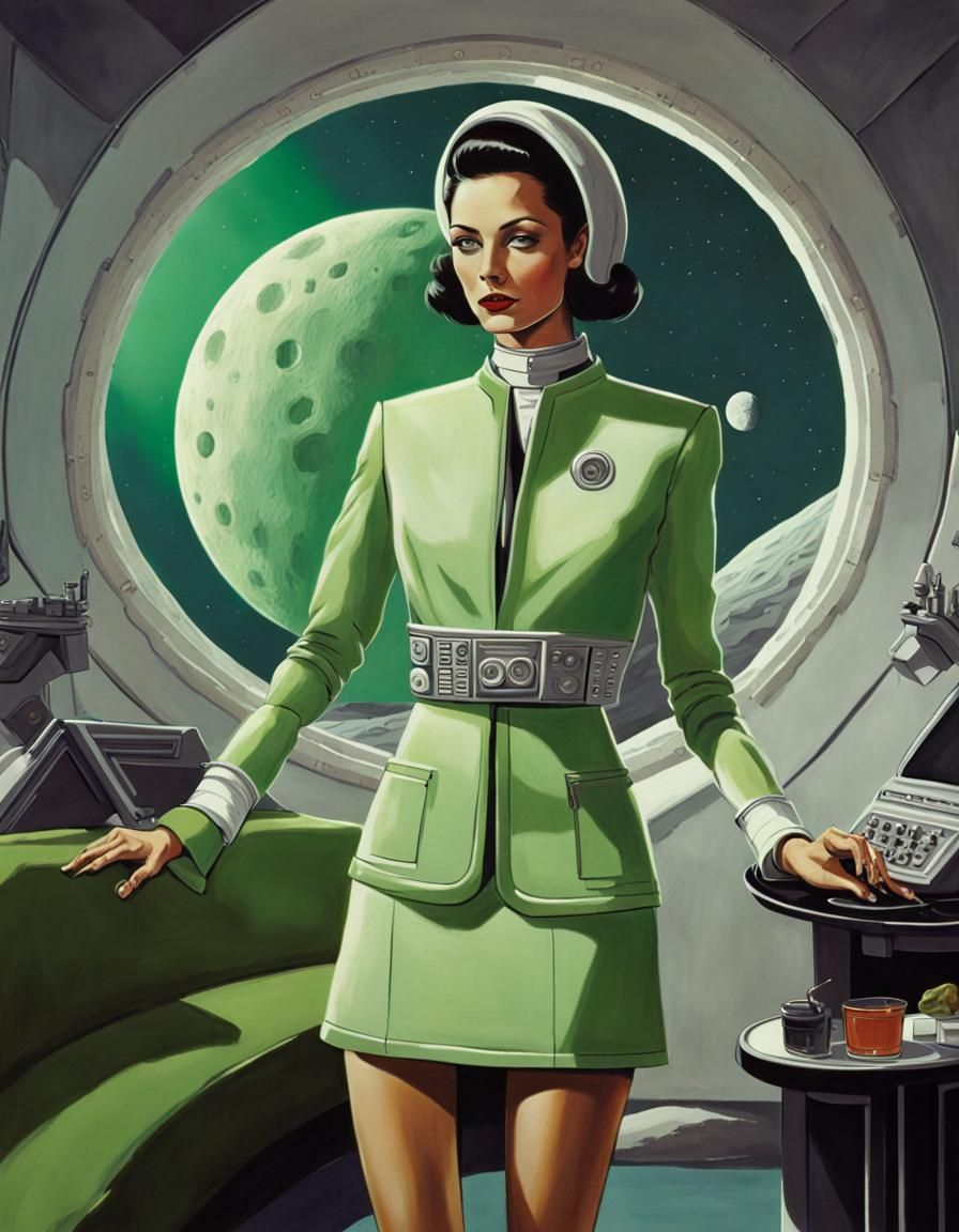 Retrofuturistic Robot Lady Serves Soylent Green in Lunar Lou...