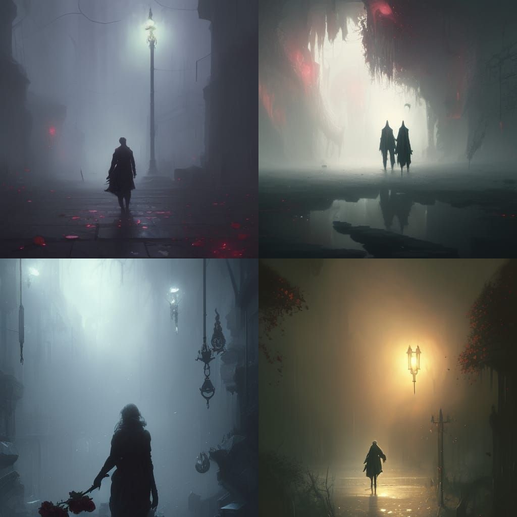 Ethereal Dark Fantasy Masterpiece in Cyberpunk Style