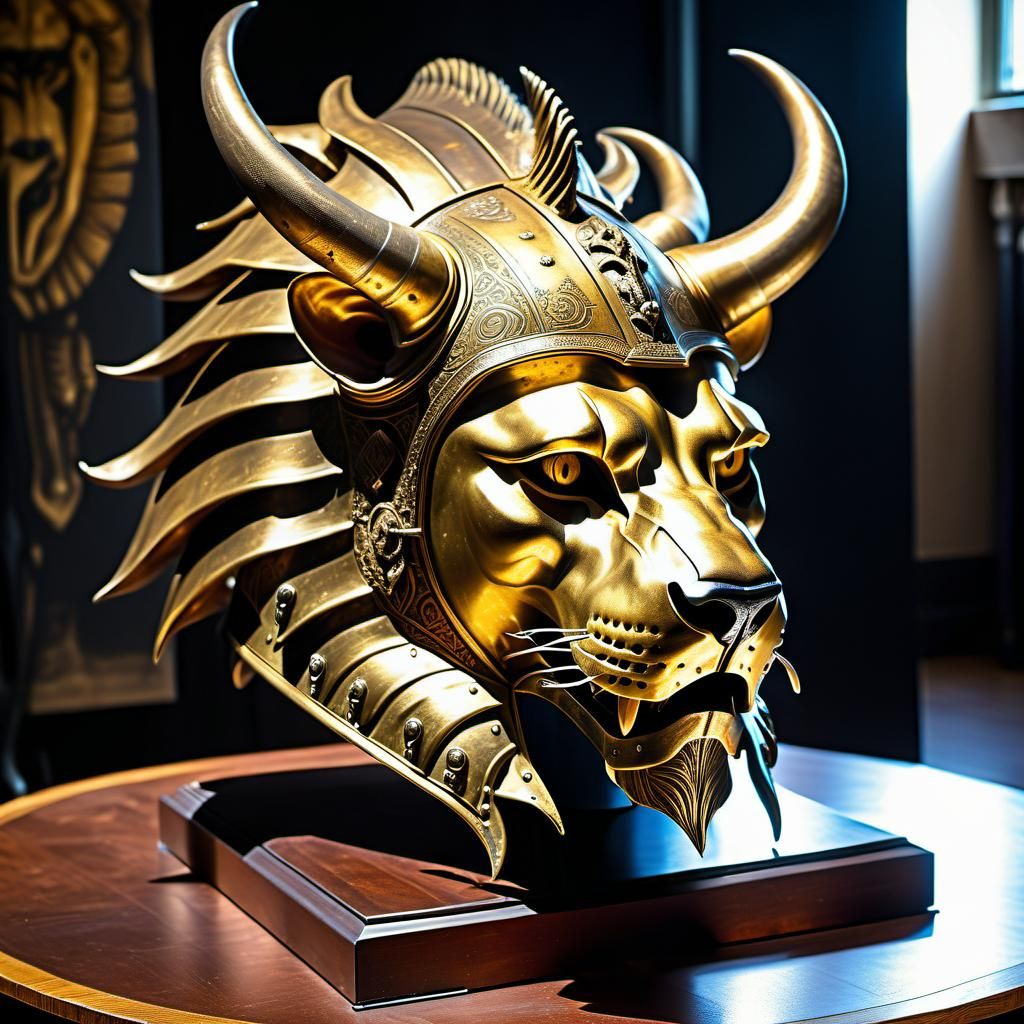 Ancient Golden Lion Helmet of Power