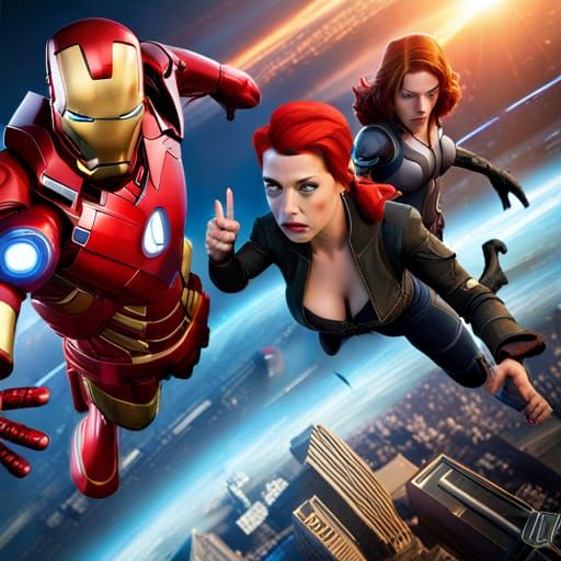 Epic Marvel Avengers Teamwork Scene in Stunning Unreal Engin...