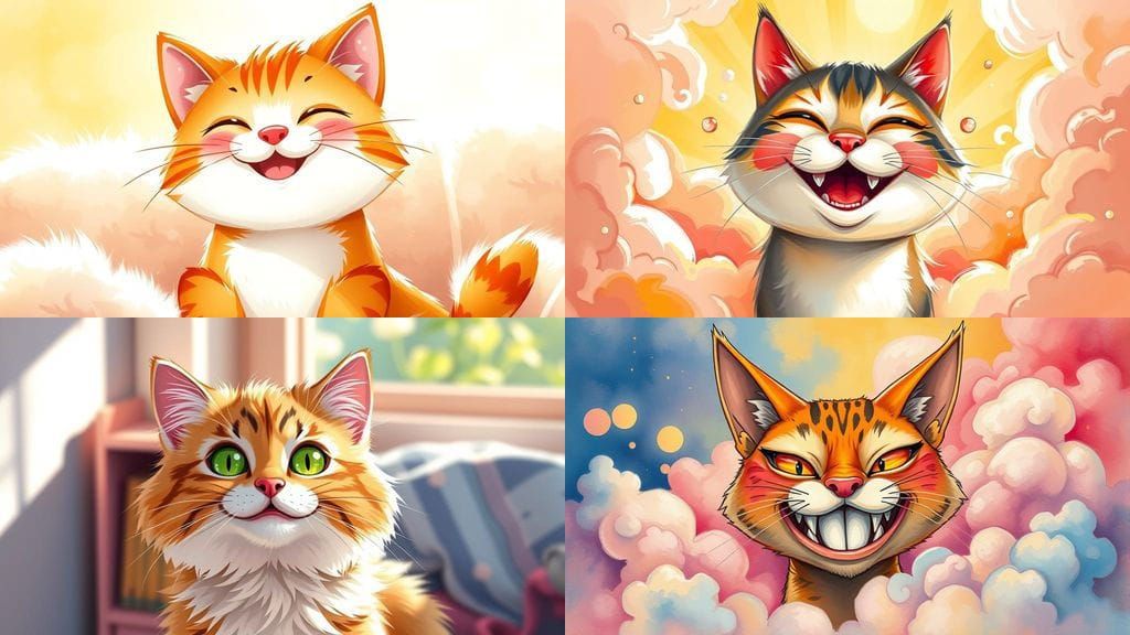 Joyful Feline Portrait in Bright Colors