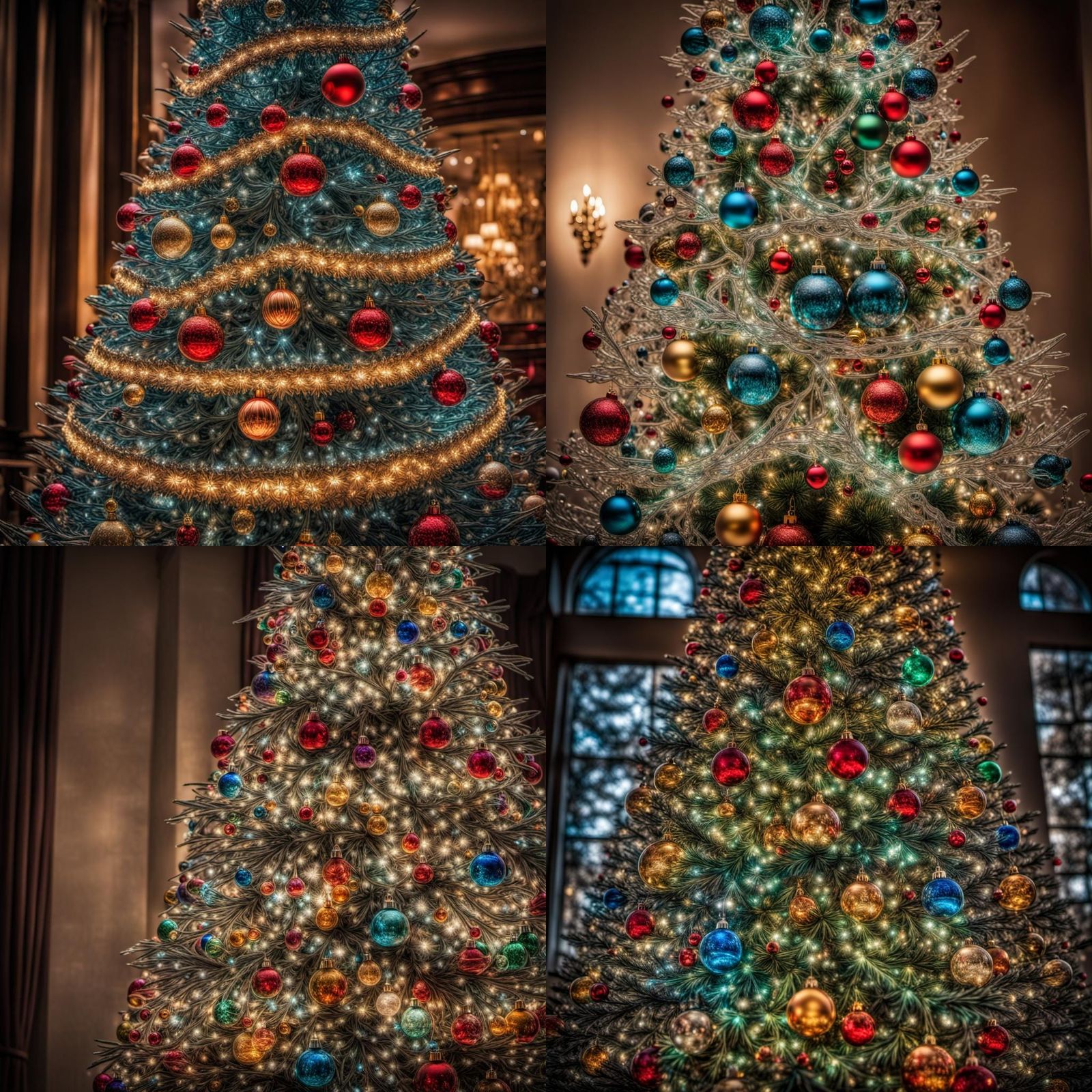 A Glass Christmas Tree in Hyperrealistic Detail
