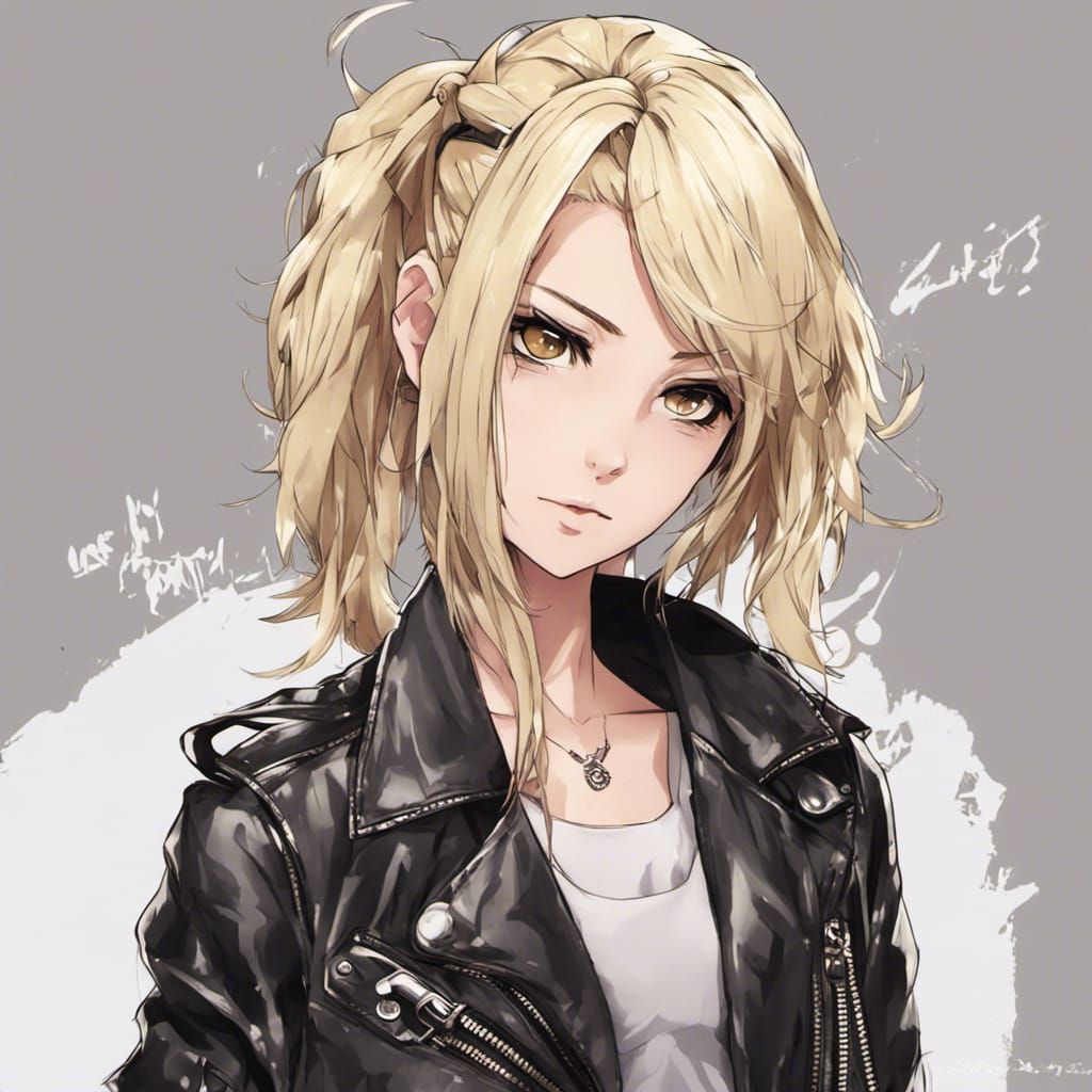 Punk Rock Girl in Anime Style