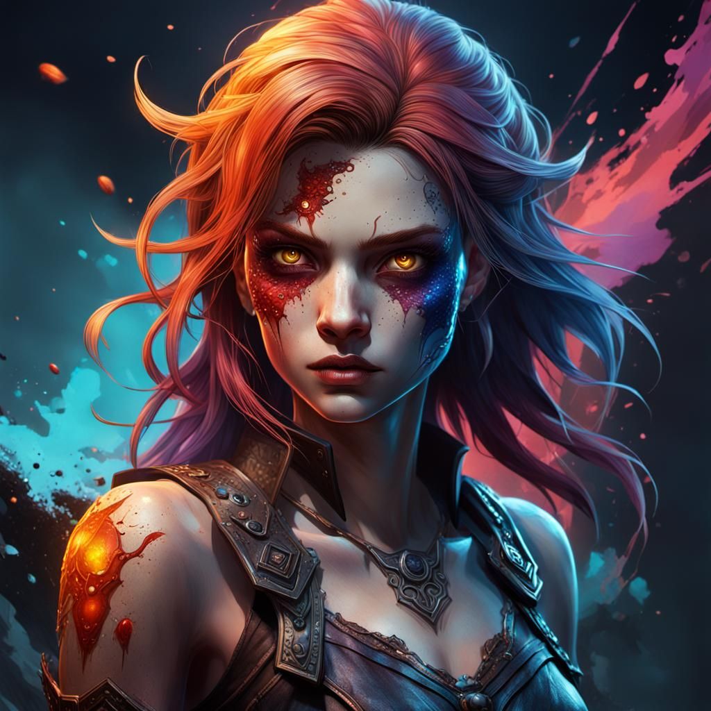 Surreal Horror Fantasy Goddess in a Mystic Glow