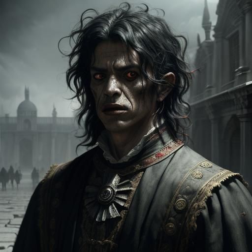 Dark Mexican Vampire in Photorealistic Hyperrealistic Style