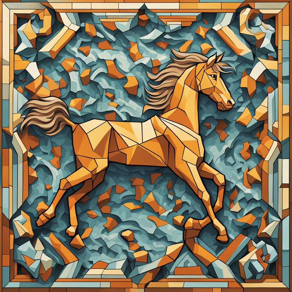 Intricate Centaur Tessellation in Escher-Inspired Style
