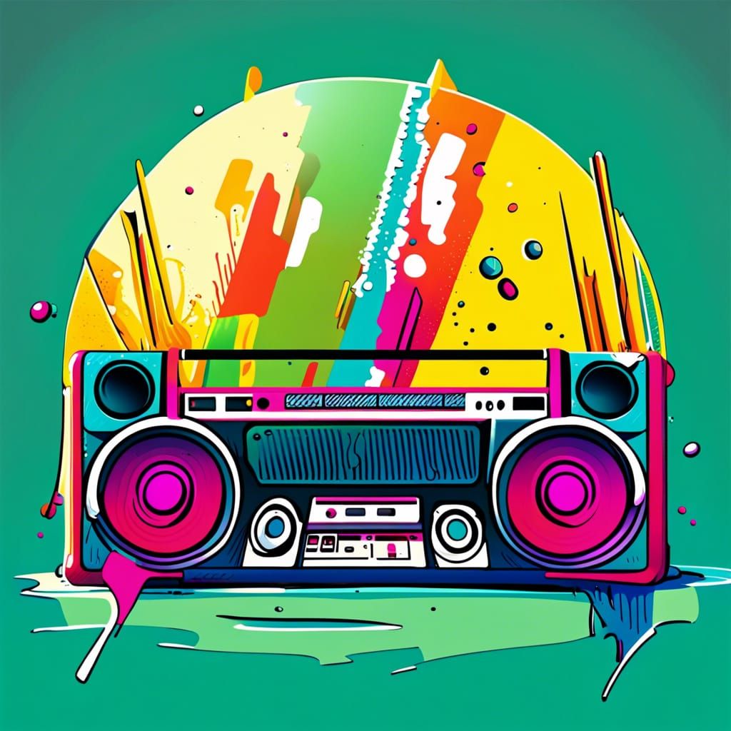 Vibrant Boombox Blast from the Past