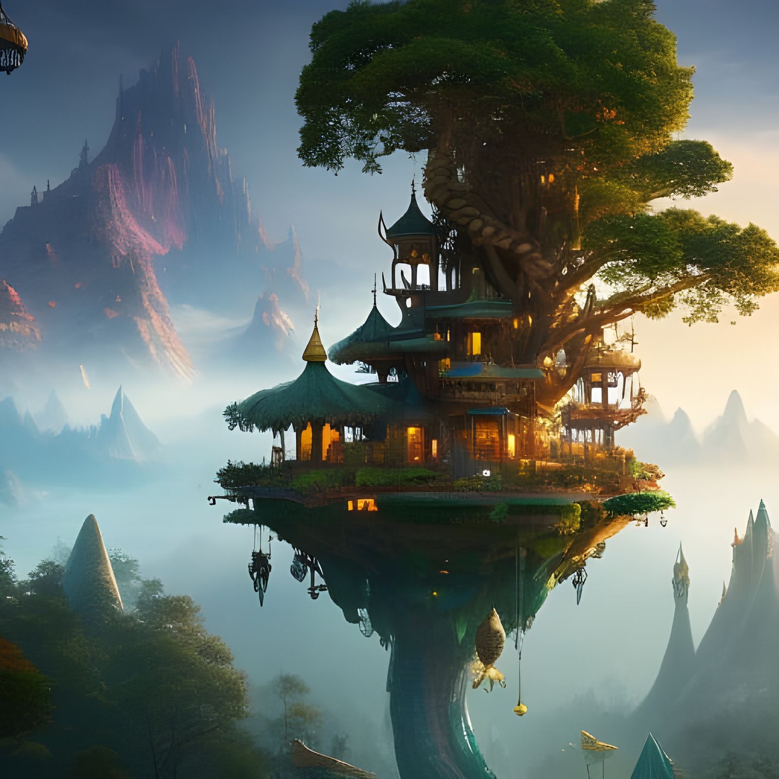 fantasy treehouse town