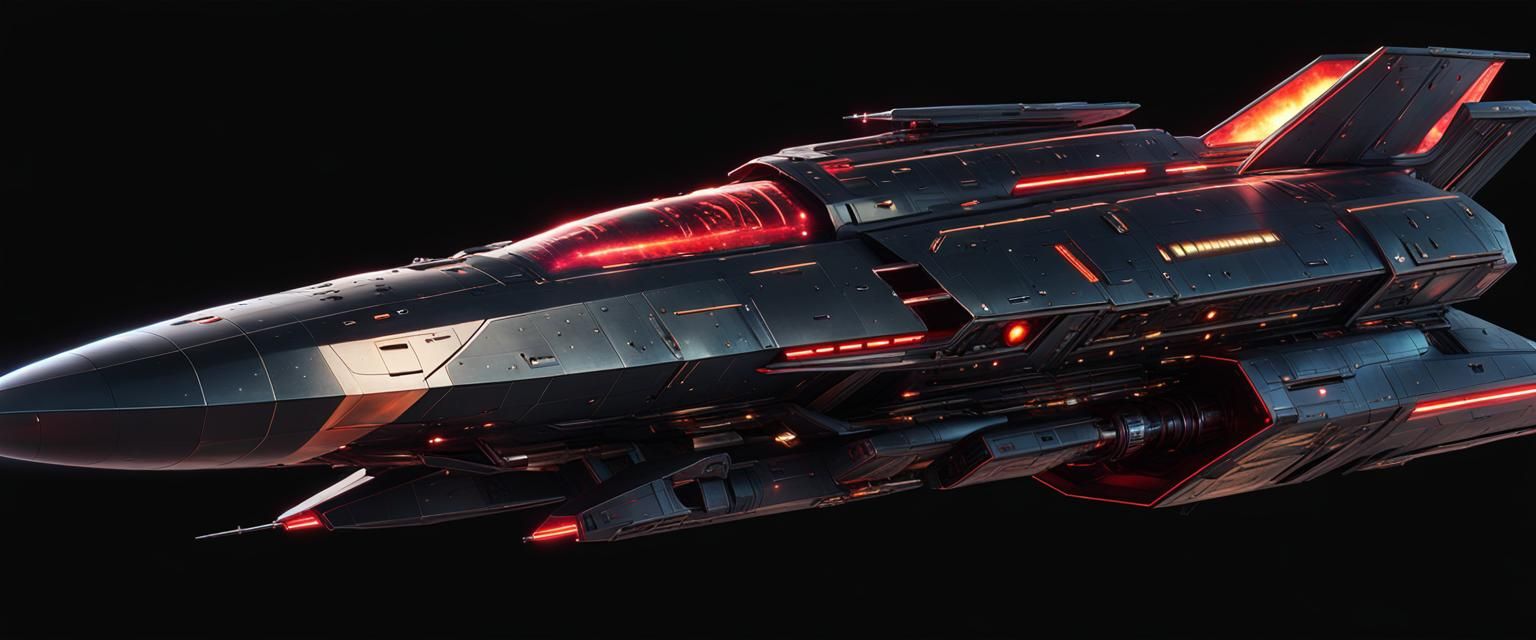 Epic Nebula Battlecruiser in Intricate Geometric Detail