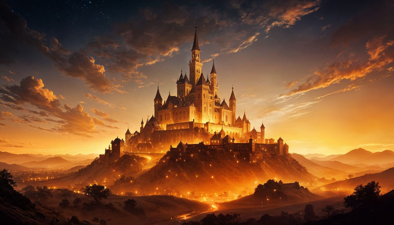 Elegantly Lit Atmospheric Scene in Painterly Style