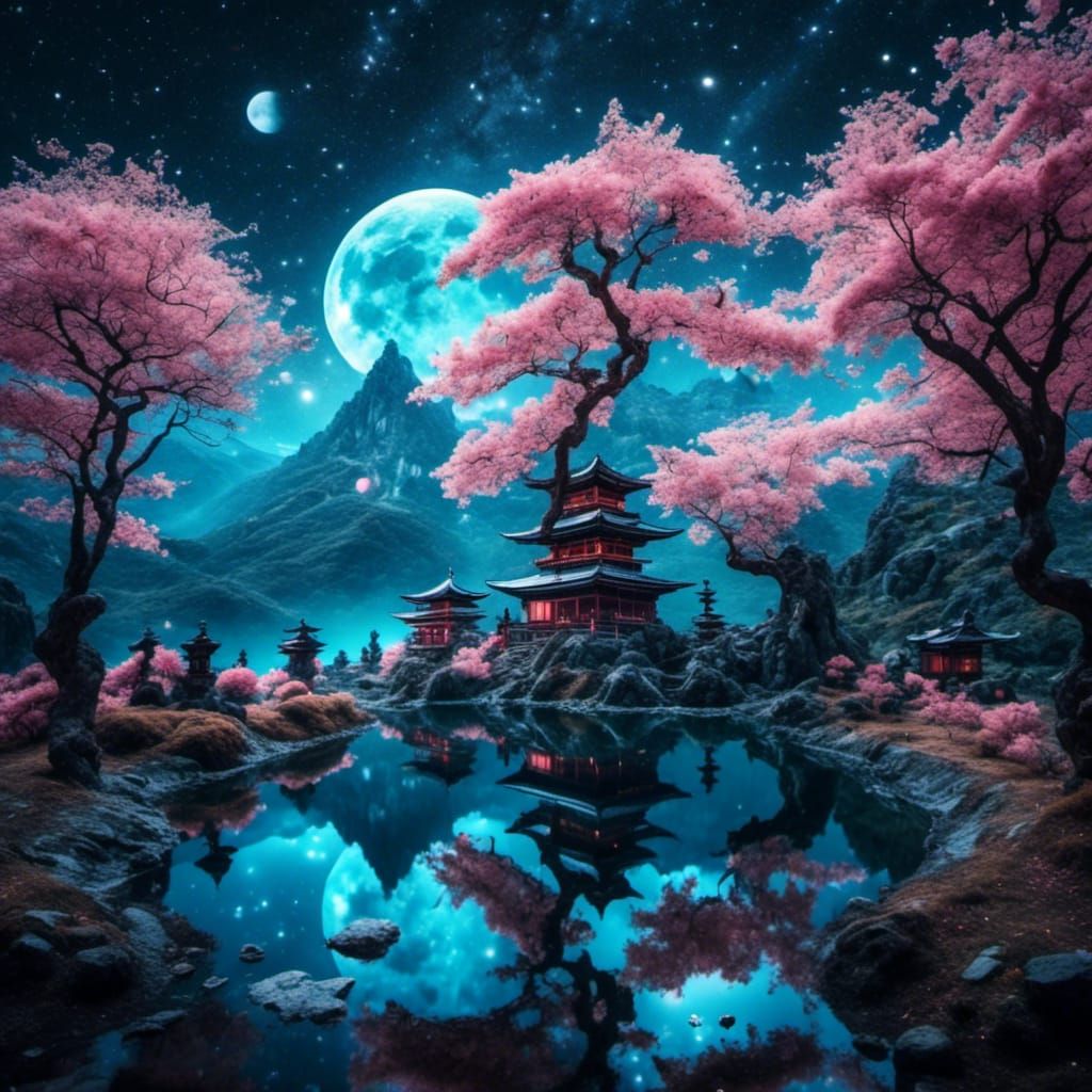 <lora:Night Sparkle:1.0> The beautiful Japanese sakura tree ...