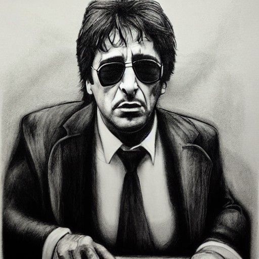 Scarface-Inspired Gangster at the Desk