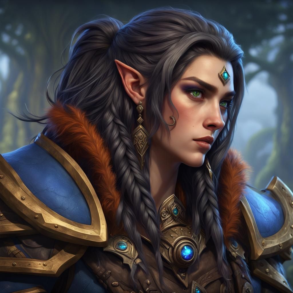 Human Ranger in Deep Forest, Warcraft Style