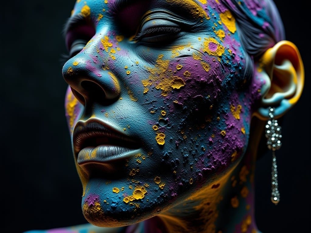 Dramatic Cinematic Portrait with Intricate Textures