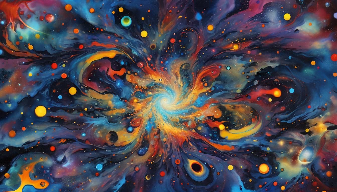 Cosmic Vortexes in Vibrant, Dreamlike Abstraction