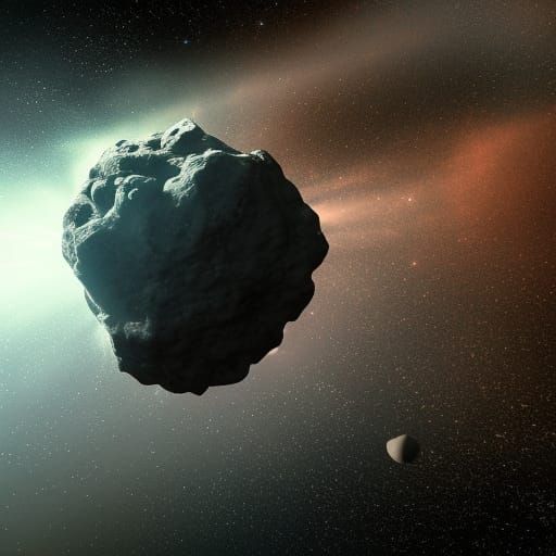 Asteroid Collision in Vivid Hyperrealism