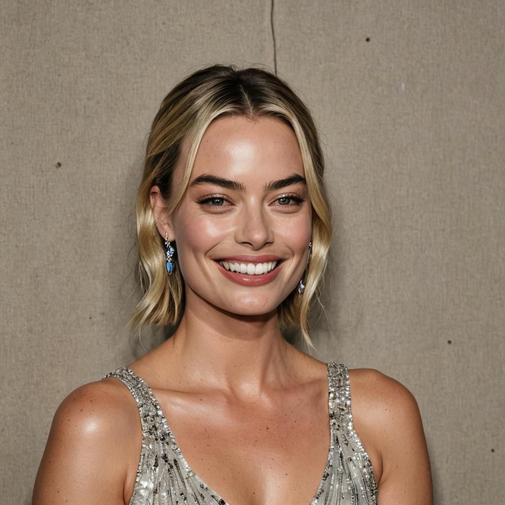 Celestial Margot Robbie Captured in a Moment of Joy