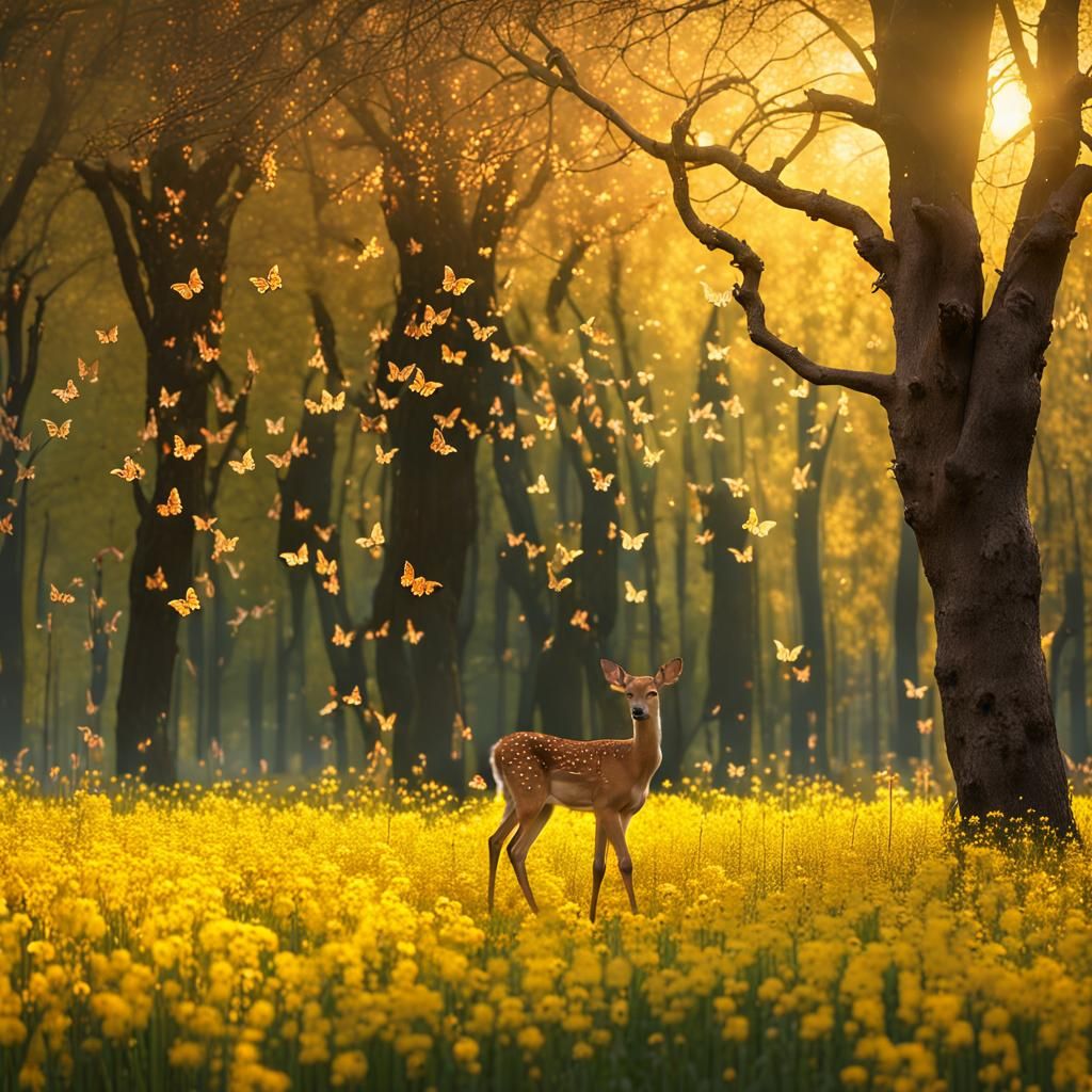 Serenity in Vibrant Yellow and Amber Hues