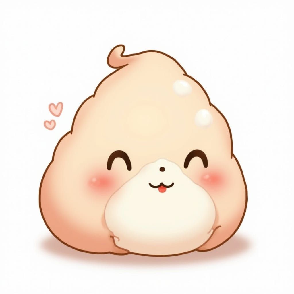 Adorable Mochi Pinched on Cheek in Whimsical Comic Style