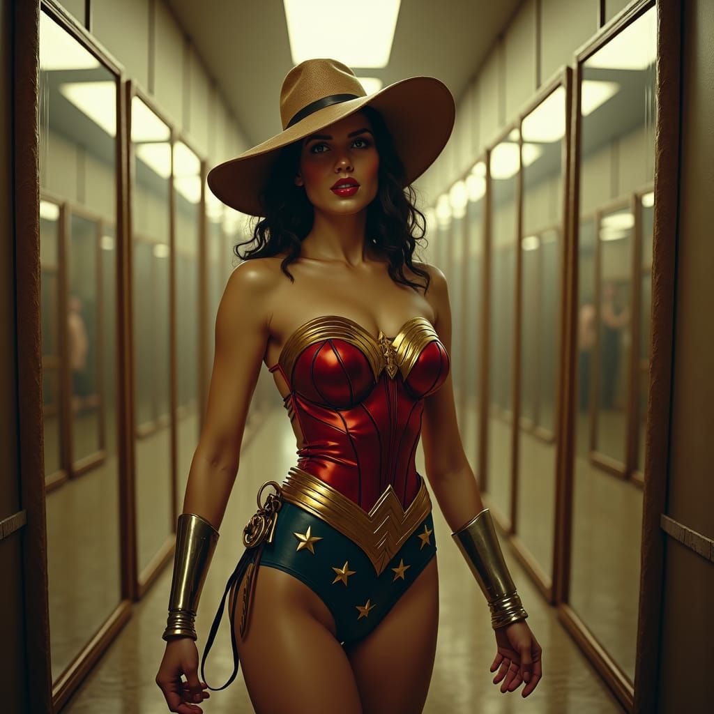WONDER COWGIRL WOMAN IN THE HALL OF MIRRORS