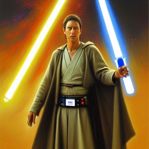 Surreal Oil Painting of a Mysterious Warrior