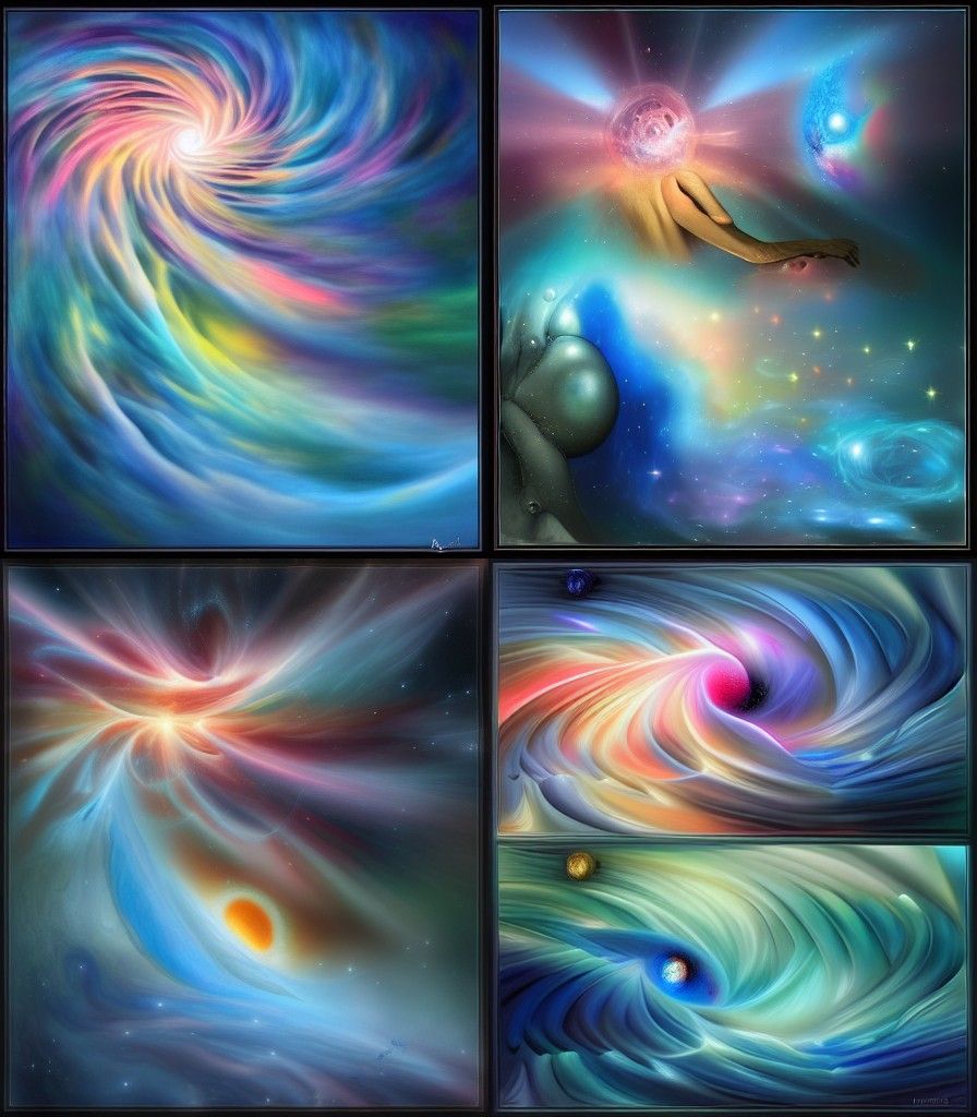 Ethereal Cosmic Birth in Vibrant Digital Art
