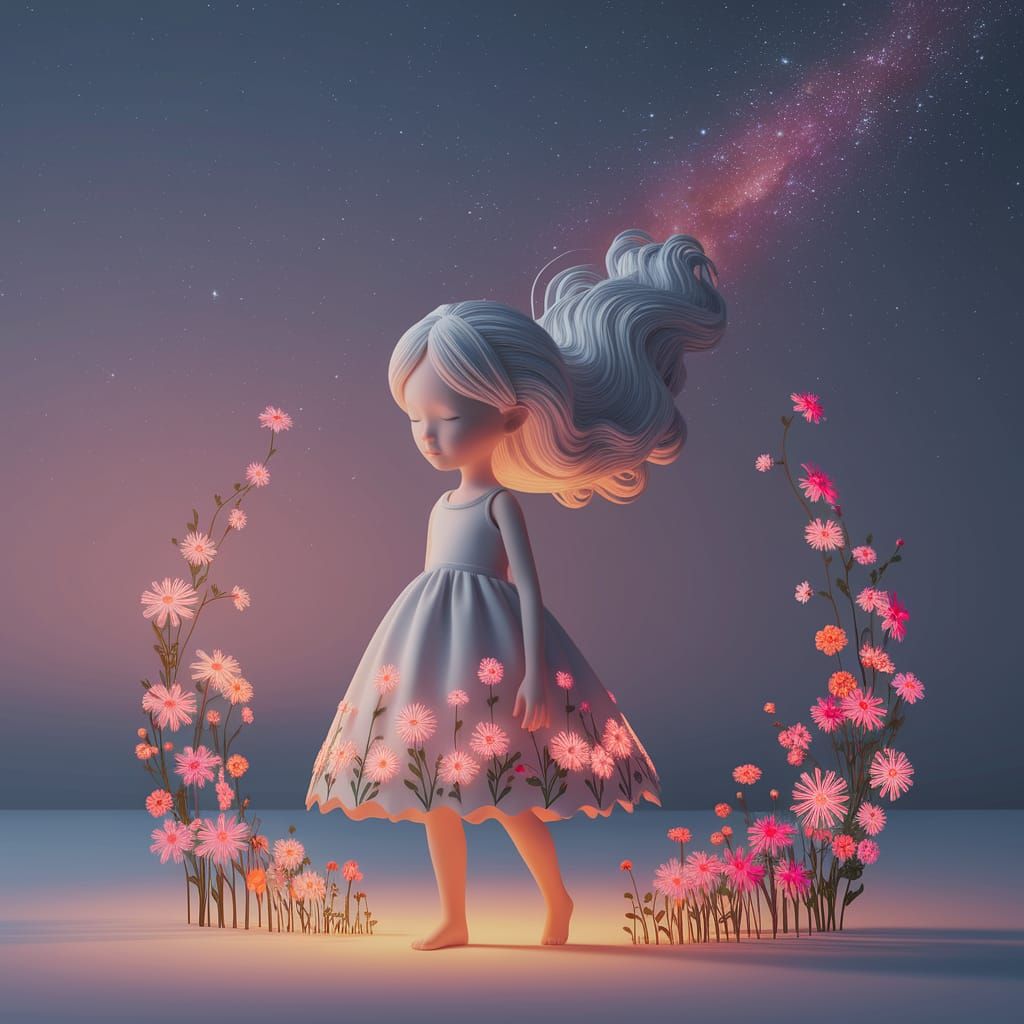 minimalist fantasy, the love for flowers