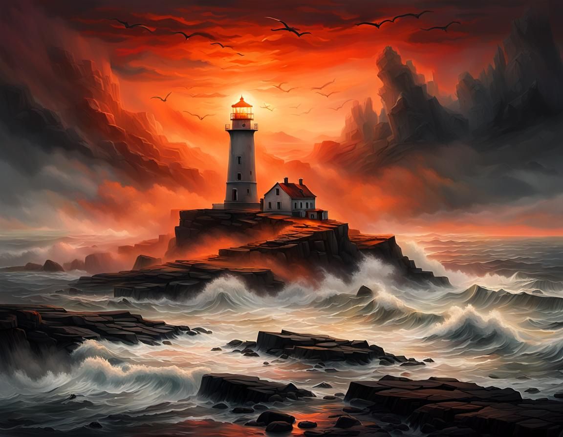 Surreal Sunset on a Desolate Shore