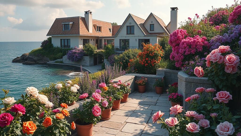 Modern Hexagonal House in Seafront Garden