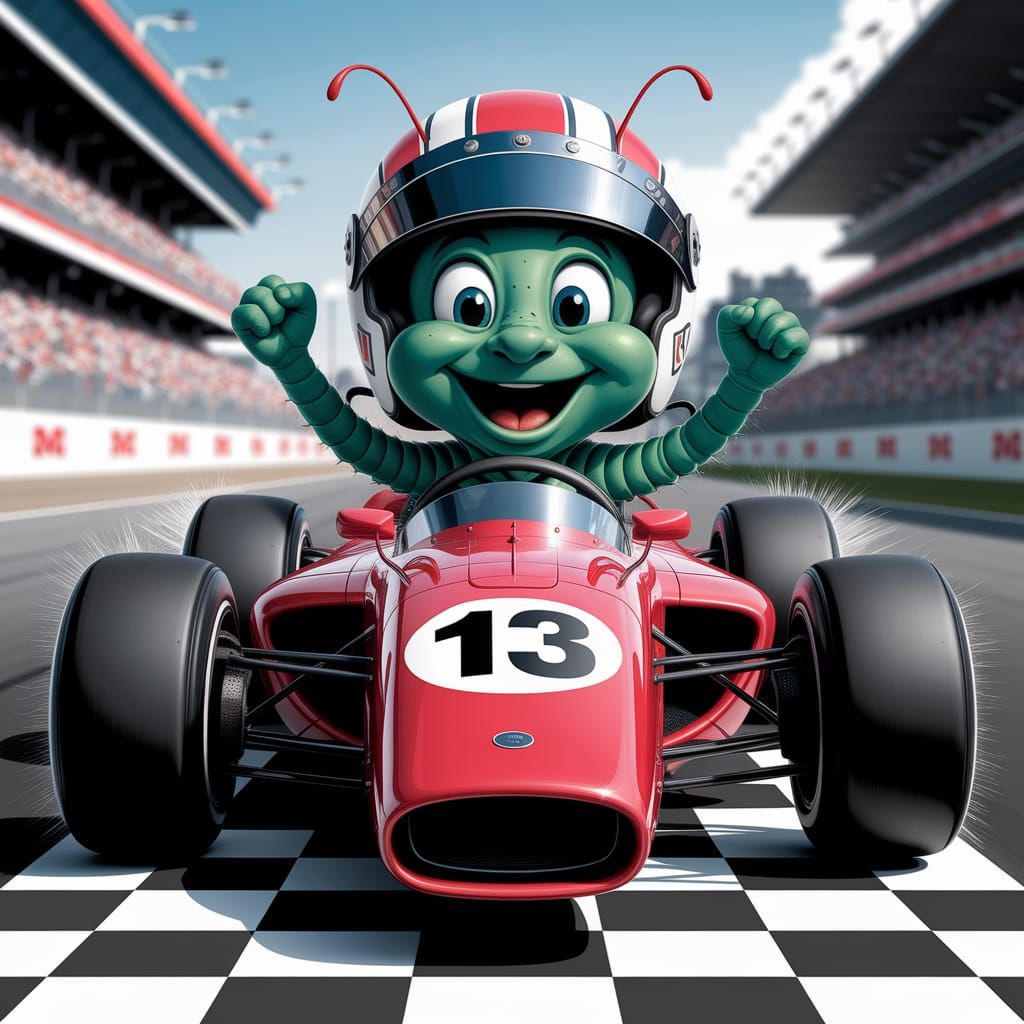 Happy Caterpillar Wins Race in Mark Ryden Style