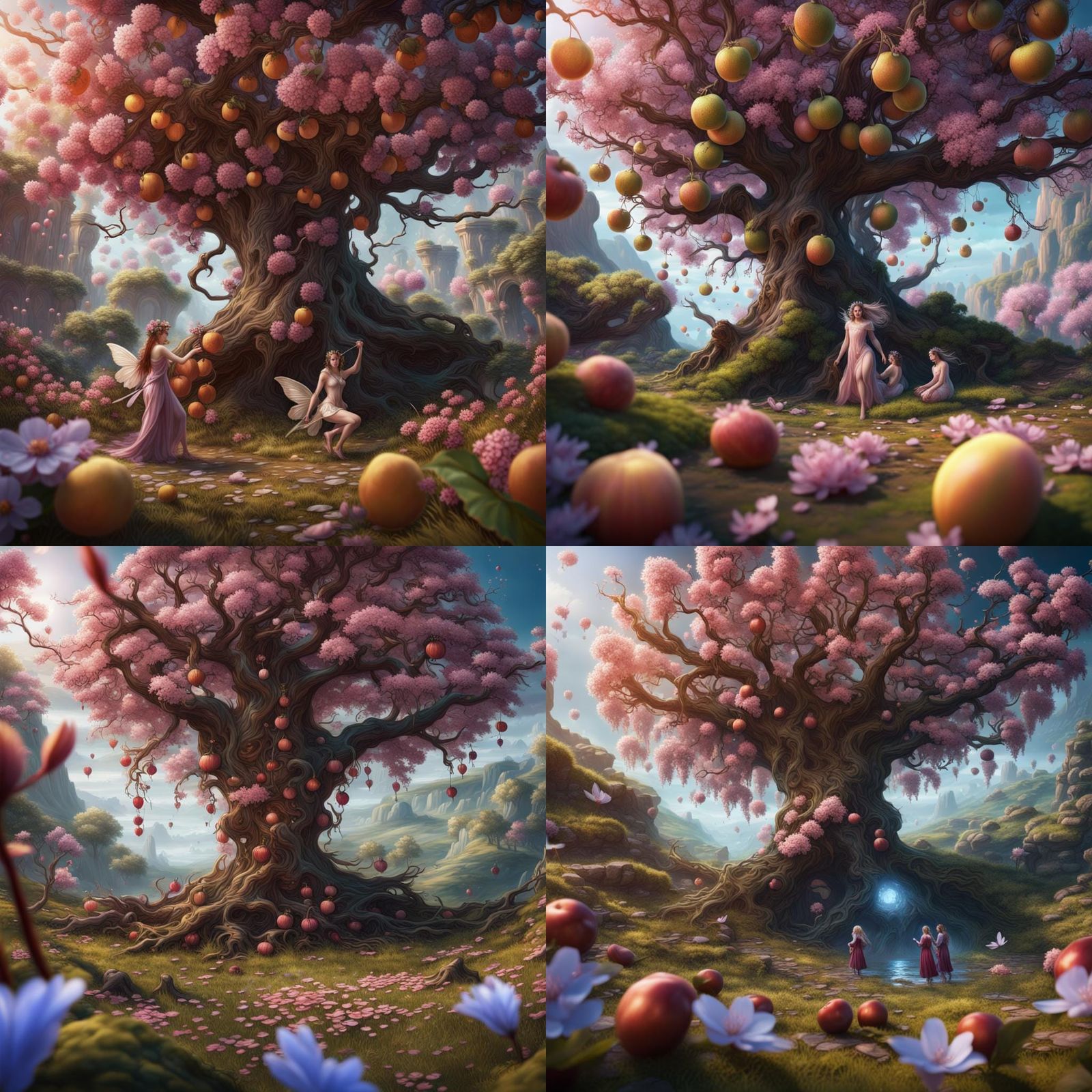 Enchanted Blossom Faerie Paradise in Vibrant Colors