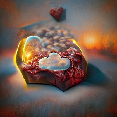 Beautiful Volumetric Lighting Heart Shaped Box in Realistic...
