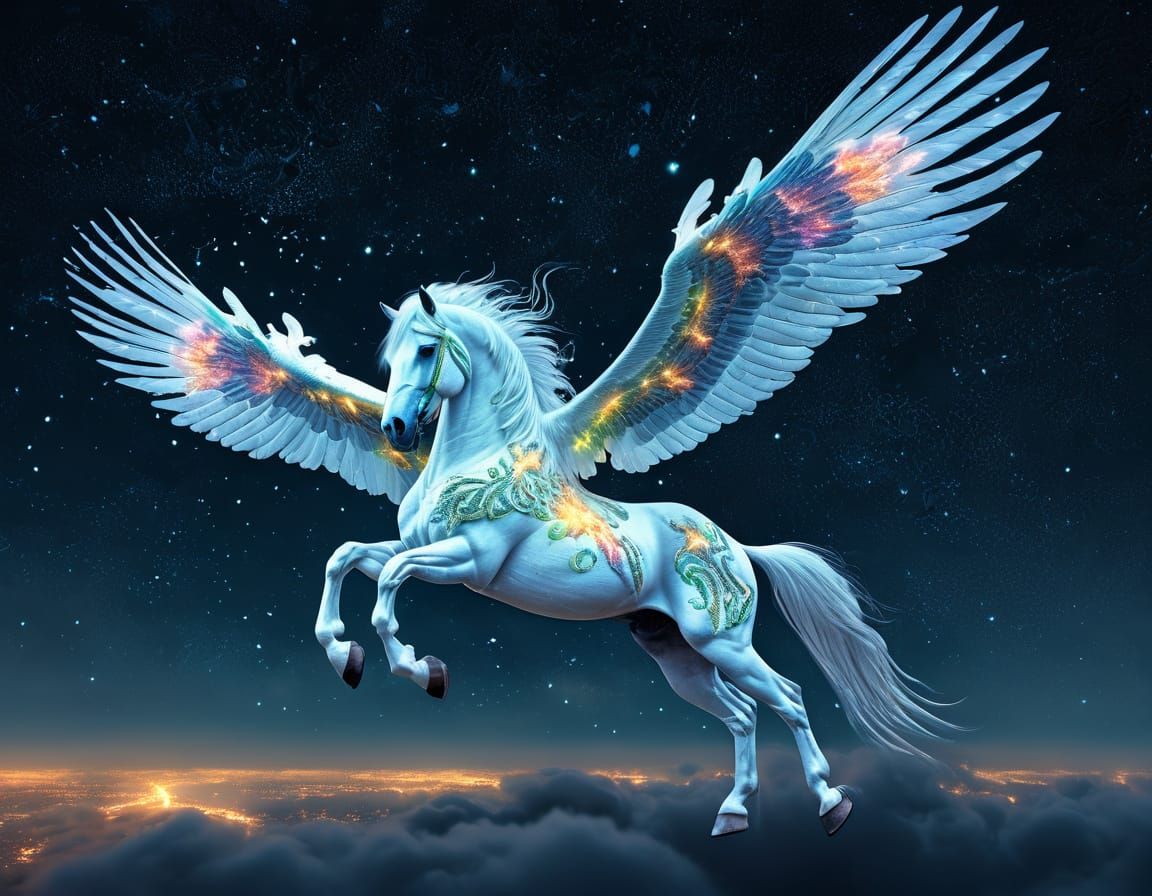 Pegasus Emergence with Luminous Trails