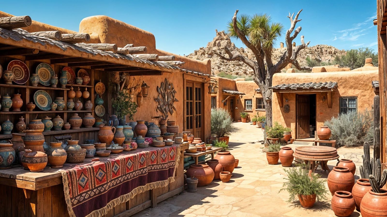 Adobe Village in New Mexican Style