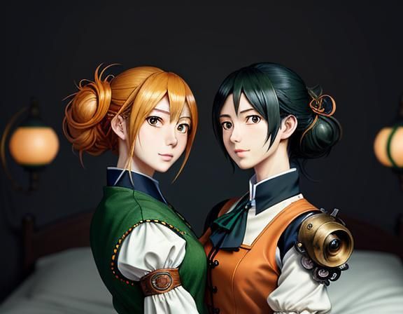 Sisterly Love in Steampunk Harmony: Twin Kemono Sisters in M...