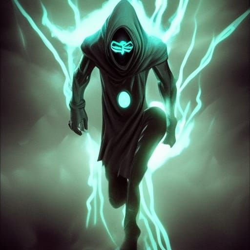 Hyperrealistic Wraith in Splendid Superhero Attire